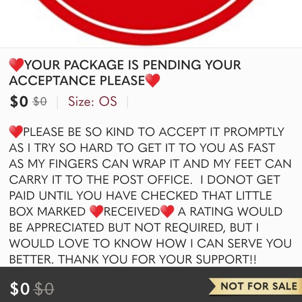 Please accept your order when you receive it!!!